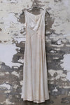 Mutedance 25 Spring/Summer Deep V-neck Silk Short Sleeve Dress MD-MD25SS28-HOARY